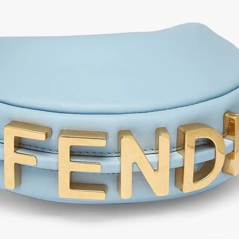 Cheap Nano Fendigraphy Hobo Leather Sky Bag Blue Fendi In Calf 0509